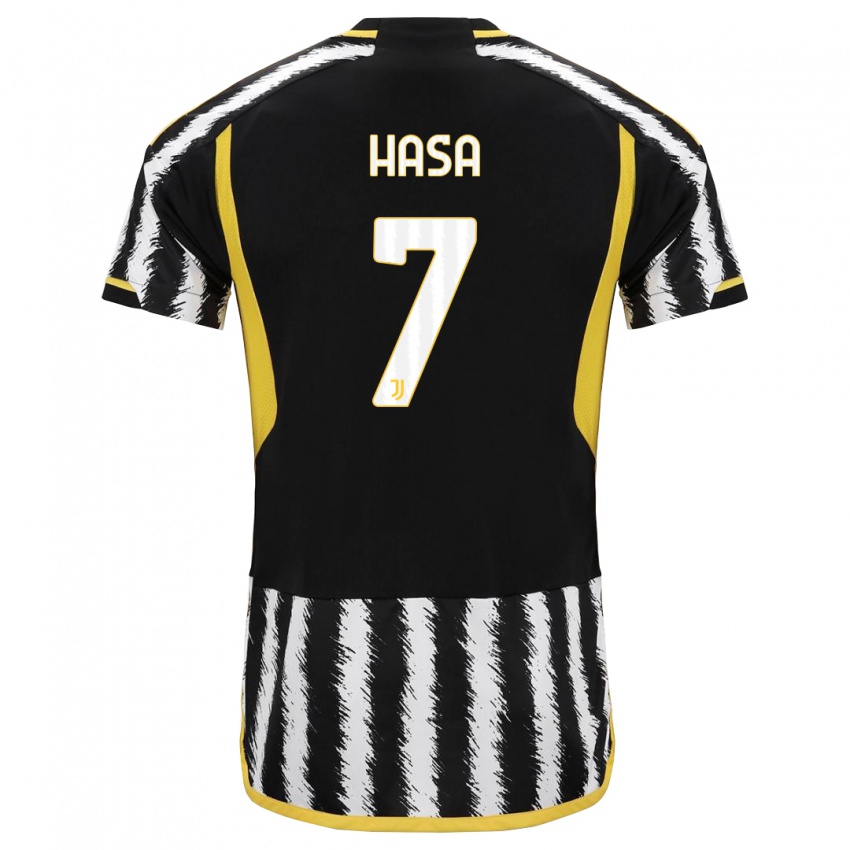Homme Maillot Luis Hasa #7 Noir Blanc Tenues Domicile 2023/24 T-Shirt Suisse
