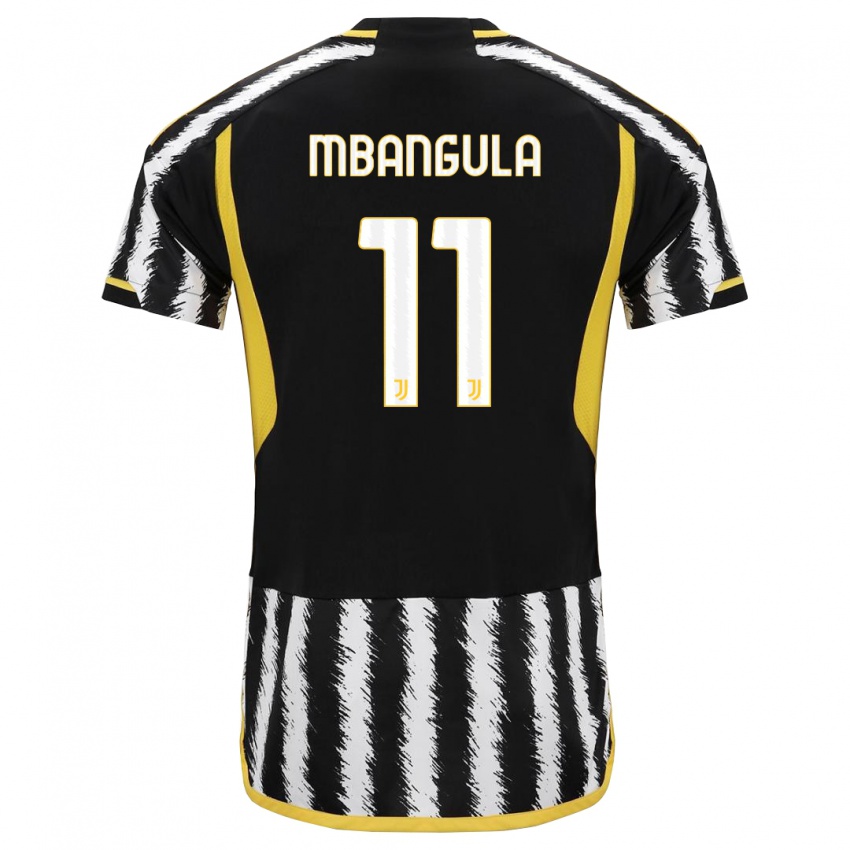 Homme Maillot Samuel Mbangula #11 Noir Blanc Tenues Domicile 2023/24 T-Shirt Suisse