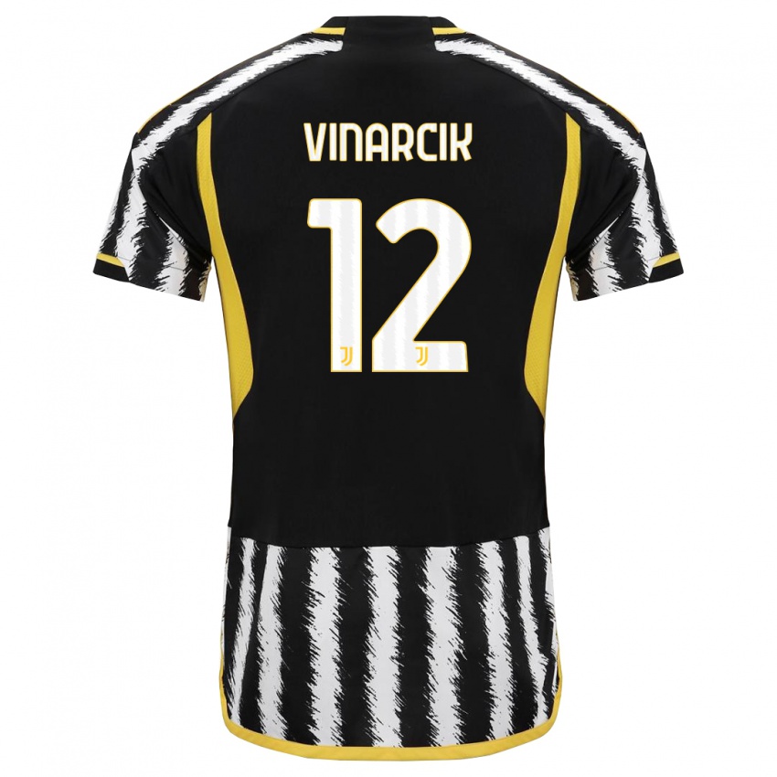 Herren Jakub Vinarcik #12 Schwarz-Weiss Heimtrikot Trikot 2023/24 T-Shirt Schweiz