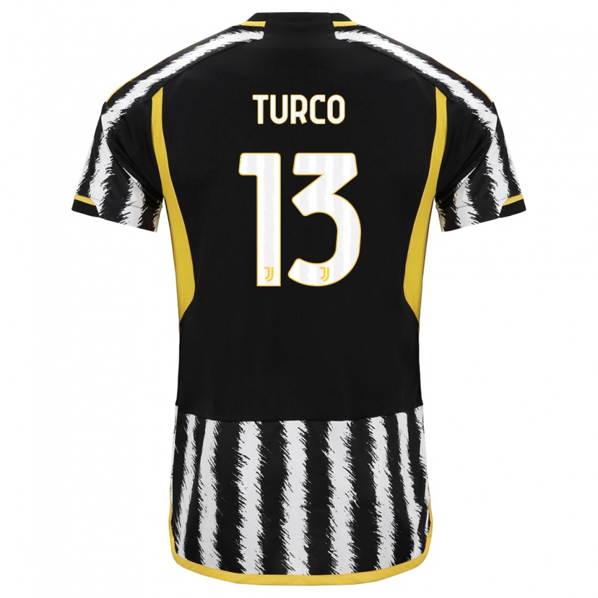 Herren Stefano Turco #13 Schwarz-Weiss Heimtrikot Trikot 2023/24 T-Shirt Schweiz