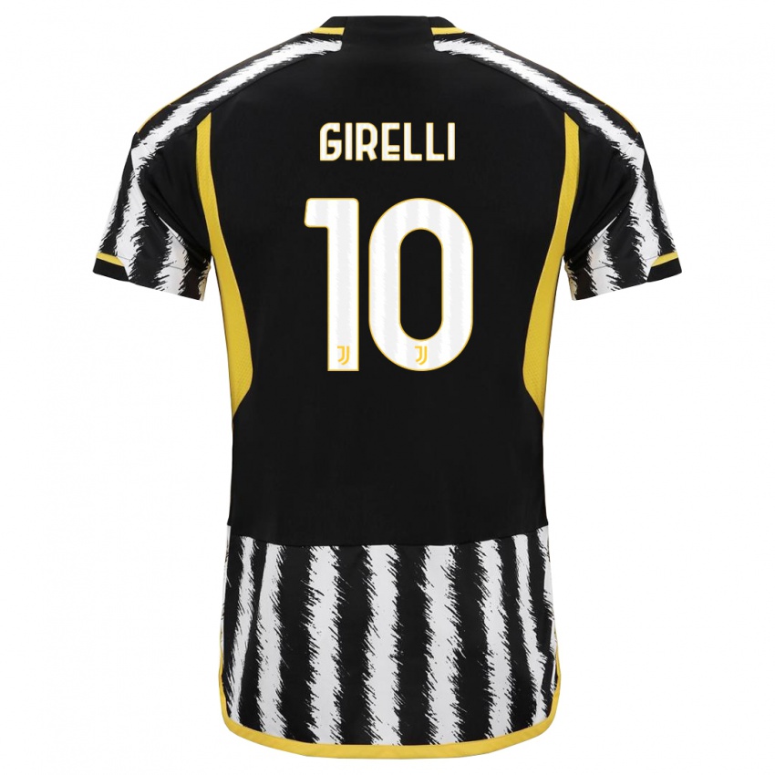Homme Maillot Cristiana Girelli #10 Noir Blanc Tenues Domicile 2023/24 T-Shirt Suisse