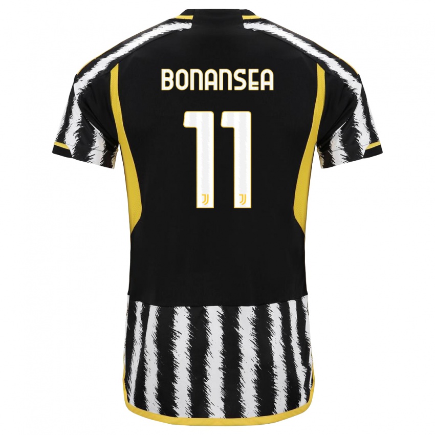 Homme Maillot Barbara Bonansea #11 Noir Blanc Tenues Domicile 2023/24 T-Shirt Suisse