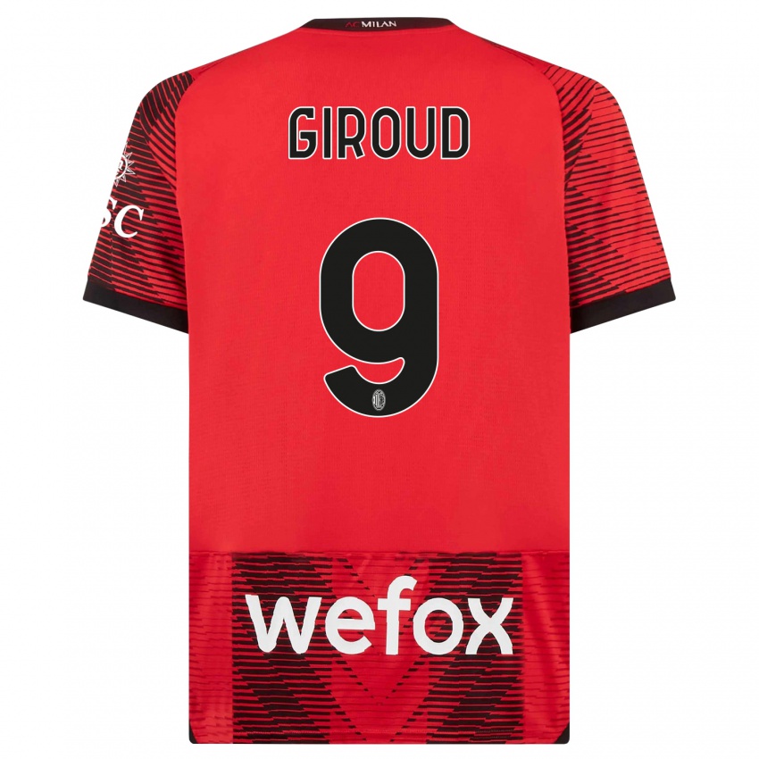 Herren Olivier Giroud #9 Rot Schwarz Heimtrikot Trikot 2023/24 T-Shirt Schweiz