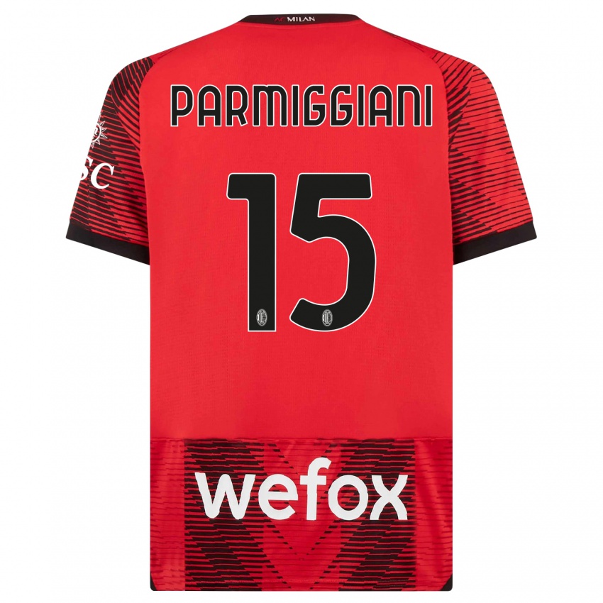 Herren Pietro Parmiggiani #15 Rot Schwarz Heimtrikot Trikot 2023/24 T-Shirt Schweiz