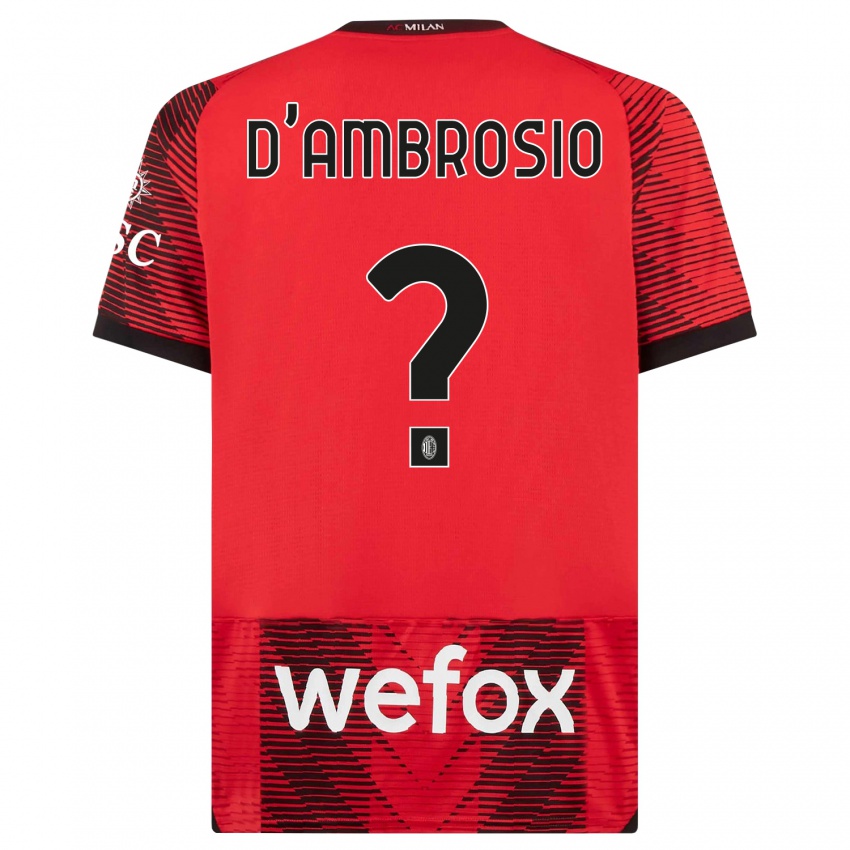 Homme Maillot Antonio D'ambrosio #0 Rouge Noir Tenues Domicile 2023/24 T-Shirt Suisse