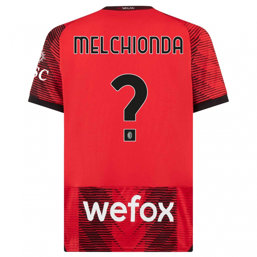 Homme Maillot Marco Melchionda #0 Rouge Noir Tenues Domicile 2023/24 T-Shirt Suisse