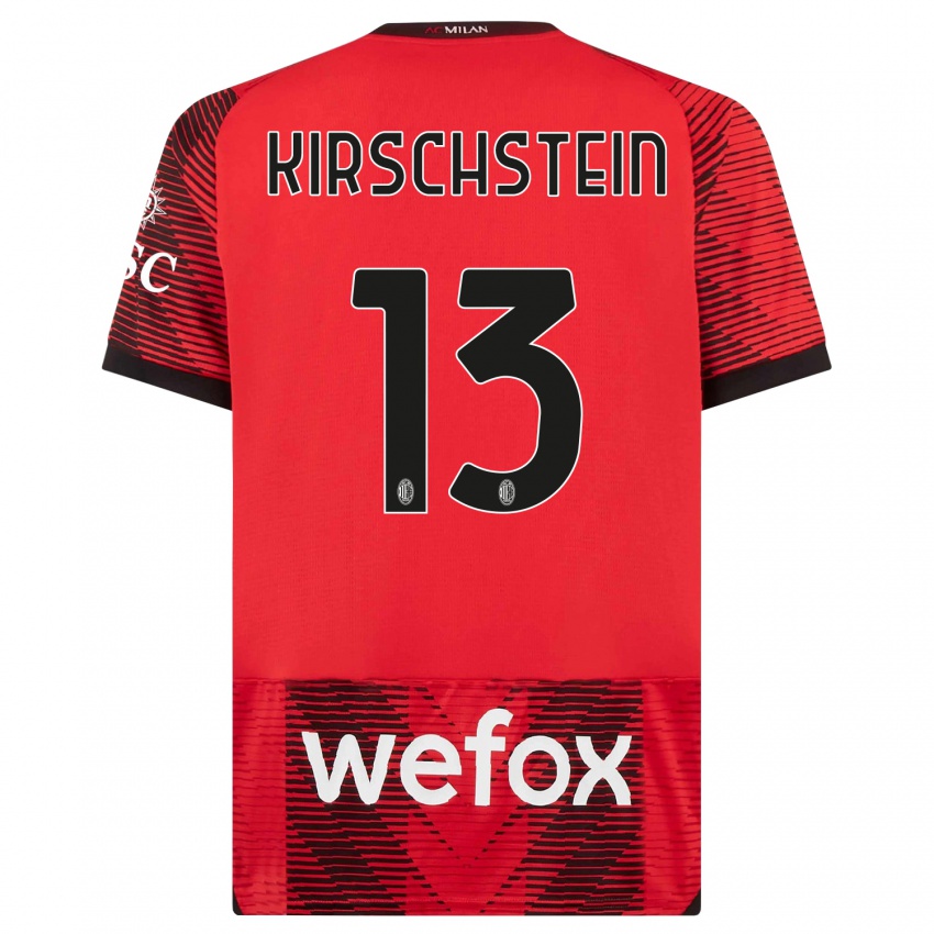 Herren Merle Kirschstein #13 Rot Schwarz Heimtrikot Trikot 2023/24 T-Shirt Schweiz