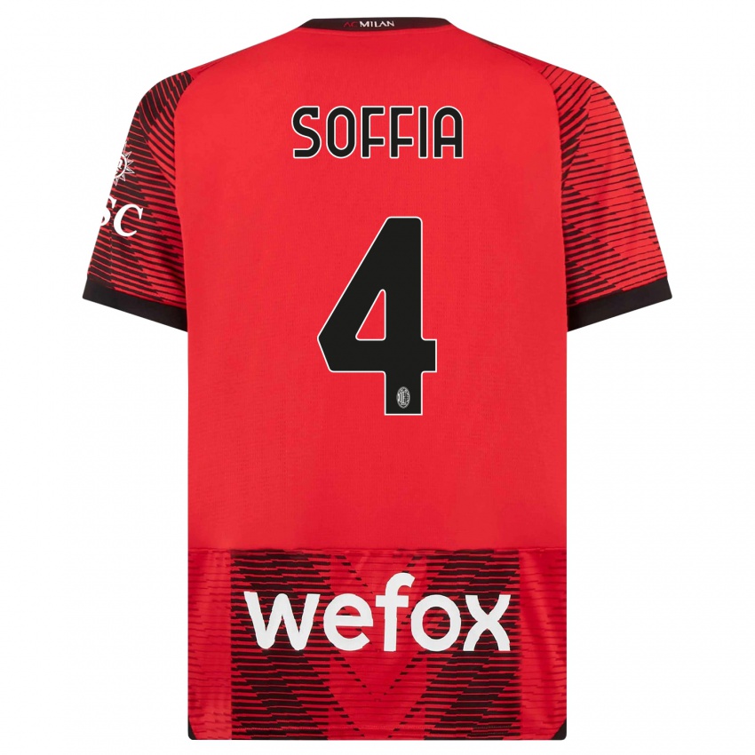 Herren Angelica Soffia #4 Rot Schwarz Heimtrikot Trikot 2023/24 T-Shirt Schweiz