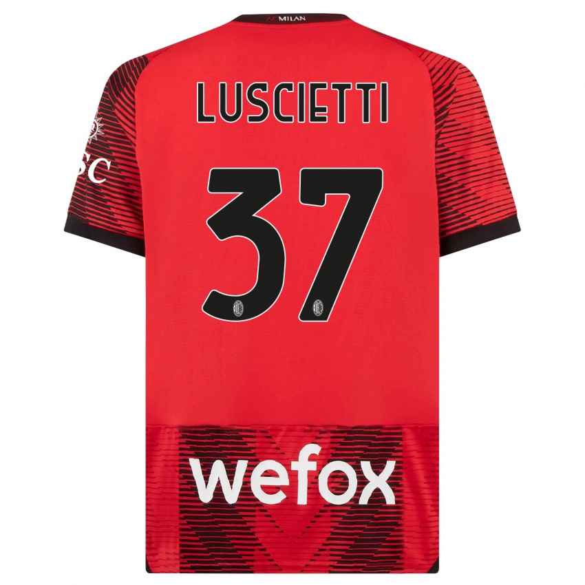 Herren Abebe Luscietti #37 Rot Schwarz Heimtrikot Trikot 2023/24 T-Shirt Schweiz