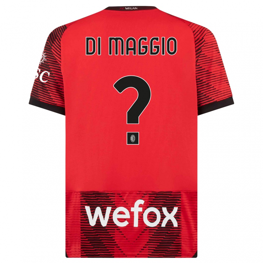 Homme Maillot Simone Di Maggio #0 Rouge Noir Tenues Domicile 2023/24 T-Shirt Suisse