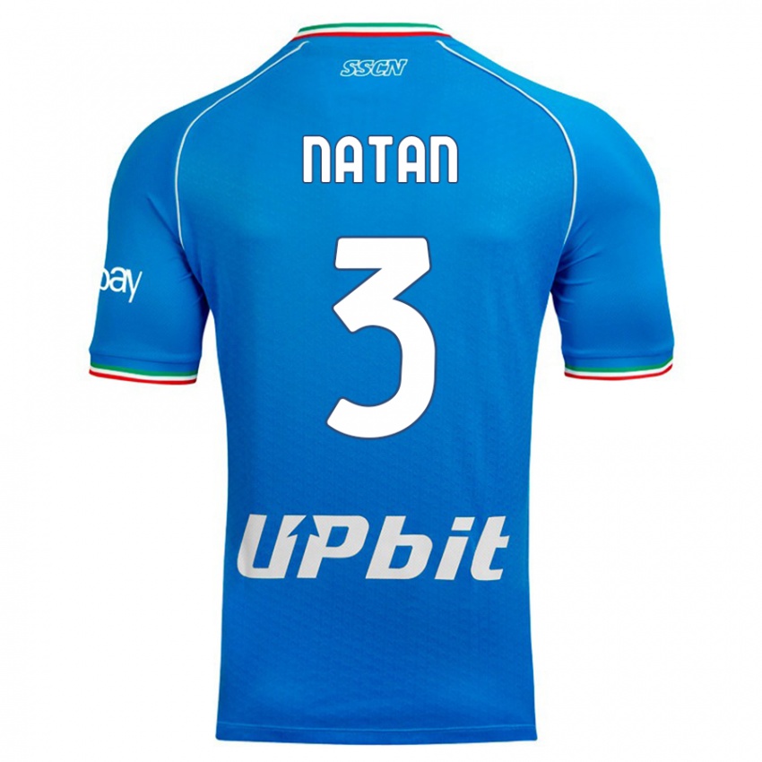 Homme Maillot Natan #3 Bleu Ciel Tenues Domicile 2023/24 T-Shirt Suisse