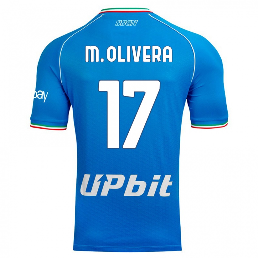 Homme Maillot Mathias Olivera #17 Bleu Ciel Tenues Domicile 2023/24 T-Shirt Suisse