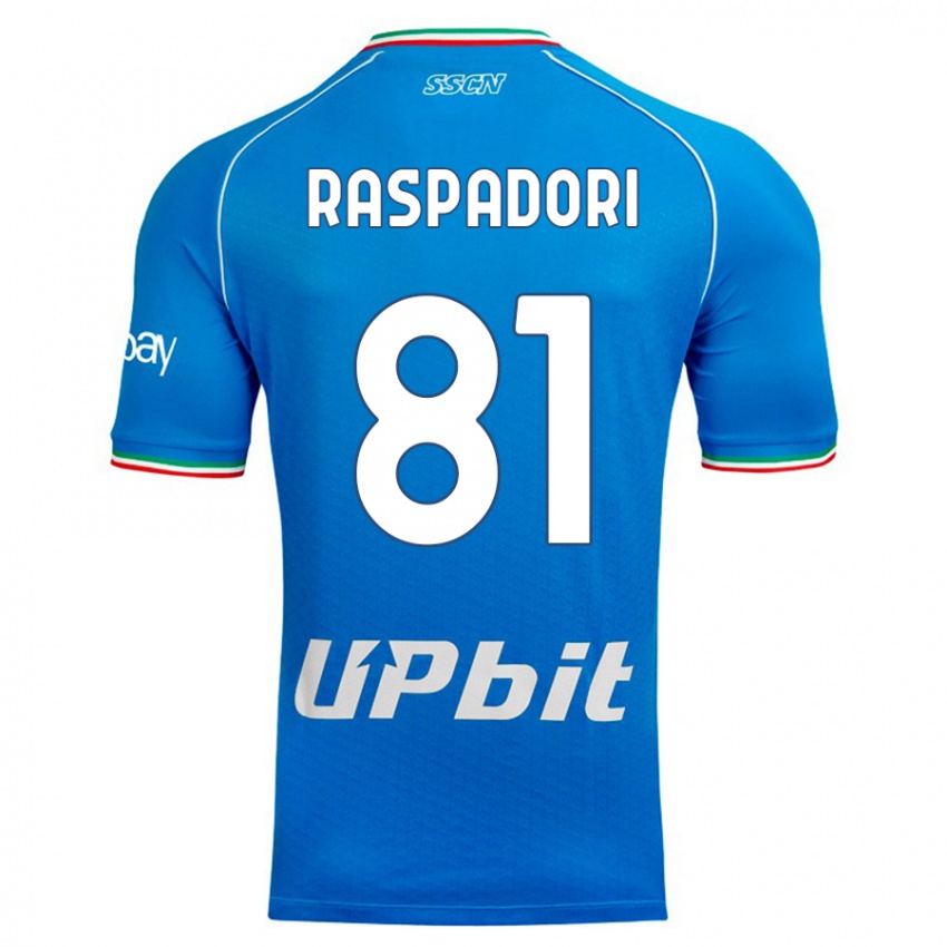 Homme Maillot Giacomo Raspadori #81 Bleu Ciel Tenues Domicile 2023/24 T-Shirt Suisse
