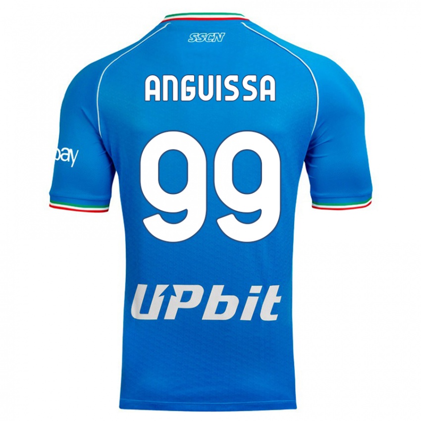 Homme Maillot Andre Zambo Anguissa #99 Bleu Ciel Tenues Domicile 2023/24 T-Shirt Suisse