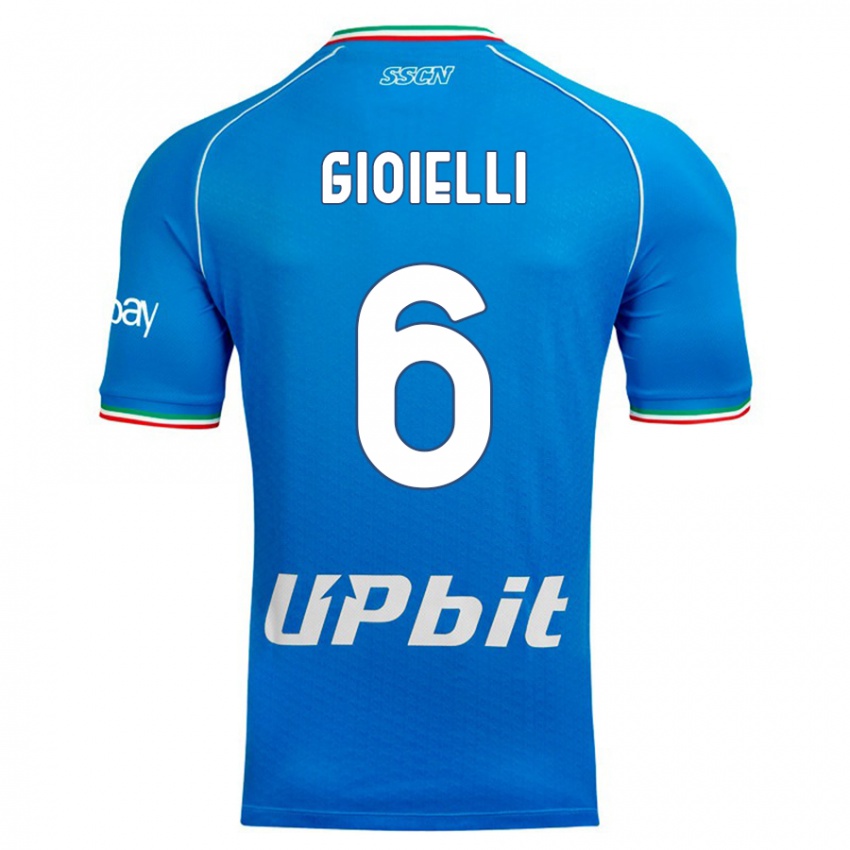 Homme Maillot Francesco Gioielli #6 Bleu Ciel Tenues Domicile 2023/24 T-Shirt Suisse