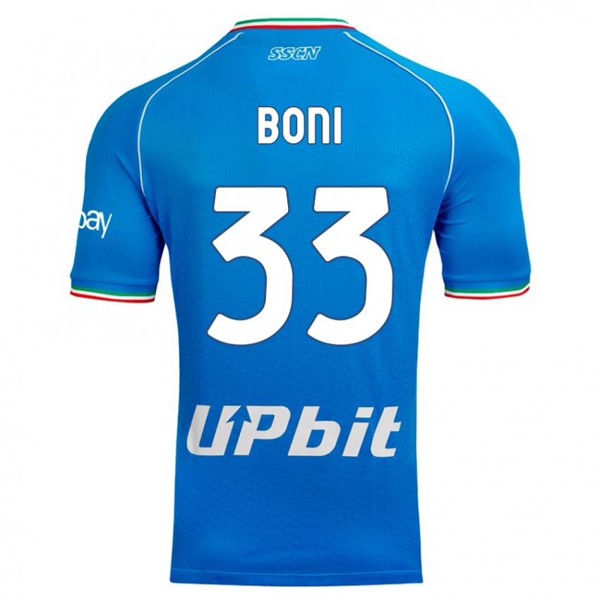 Homme Maillot Landry Boni #33 Bleu Ciel Tenues Domicile 2023/24 T-Shirt Suisse