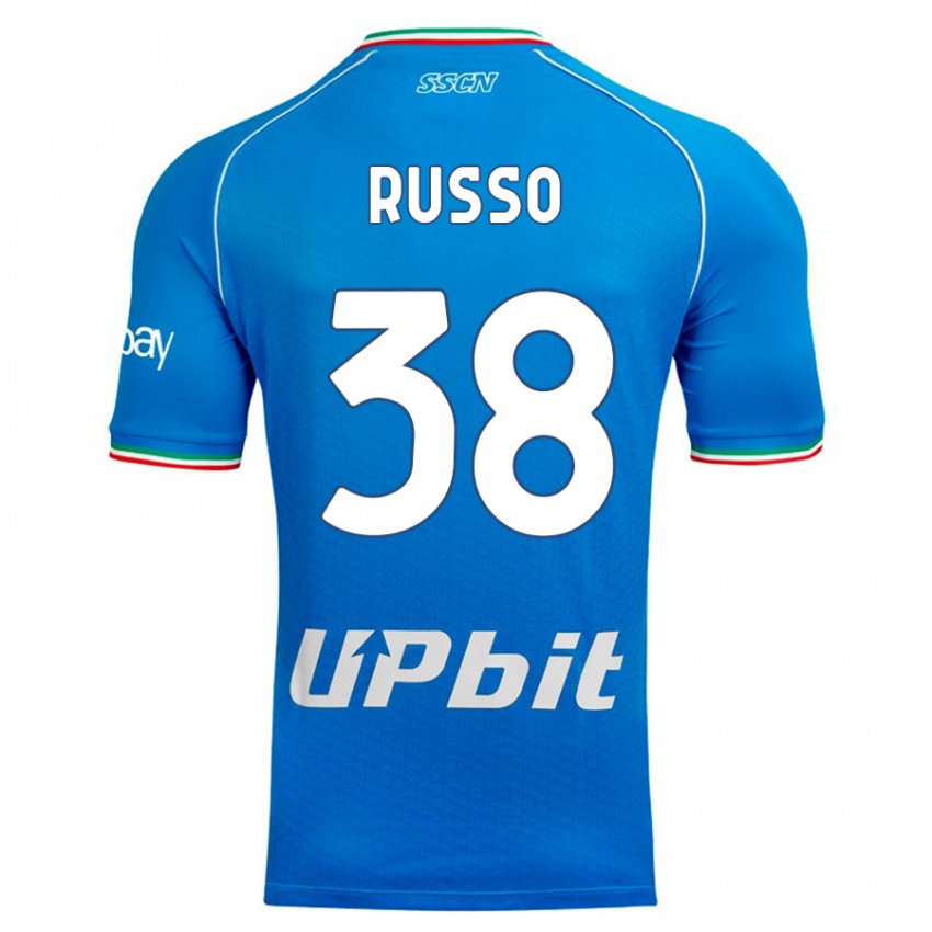 Homme Maillot Lorenzo Russo #38 Bleu Ciel Tenues Domicile 2023/24 T-Shirt Suisse
