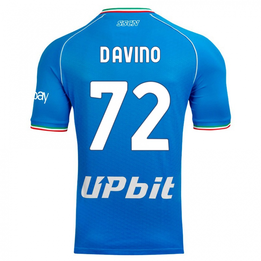 Homme Maillot Luigi D'avino #72 Bleu Ciel Tenues Domicile 2023/24 T-Shirt Suisse