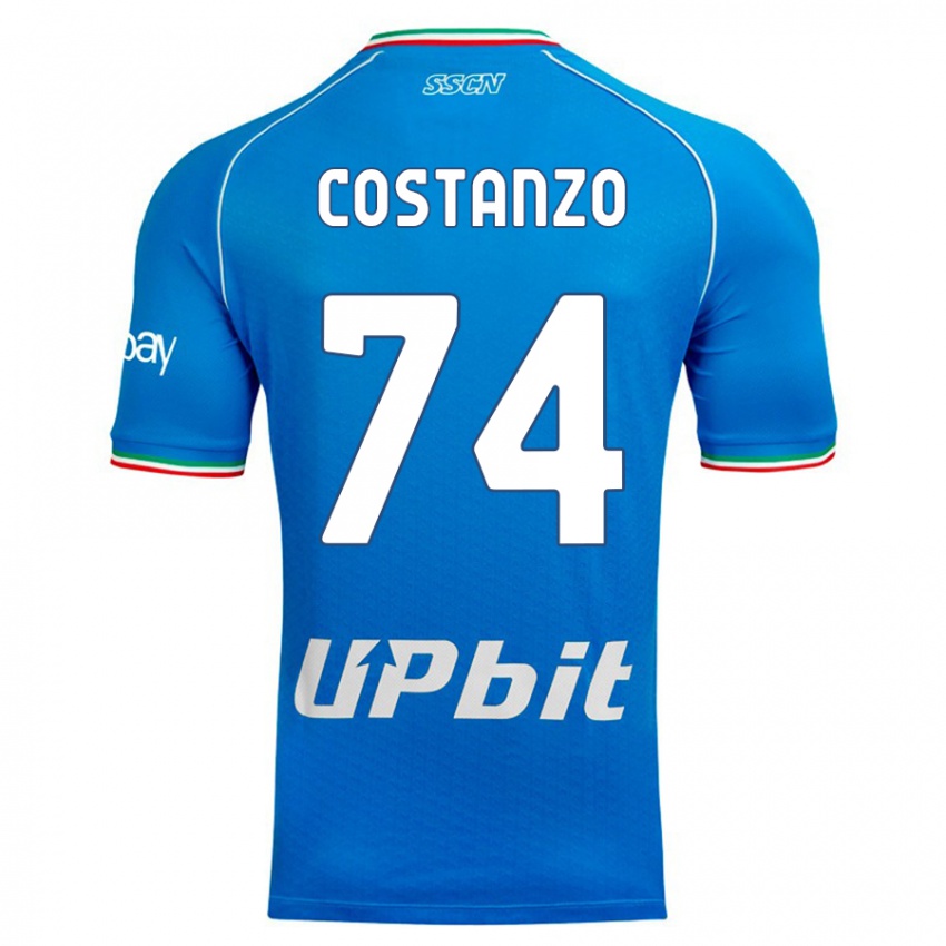 Homme Maillot Davide Costanzo #74 Bleu Ciel Tenues Domicile 2023/24 T-Shirt Suisse