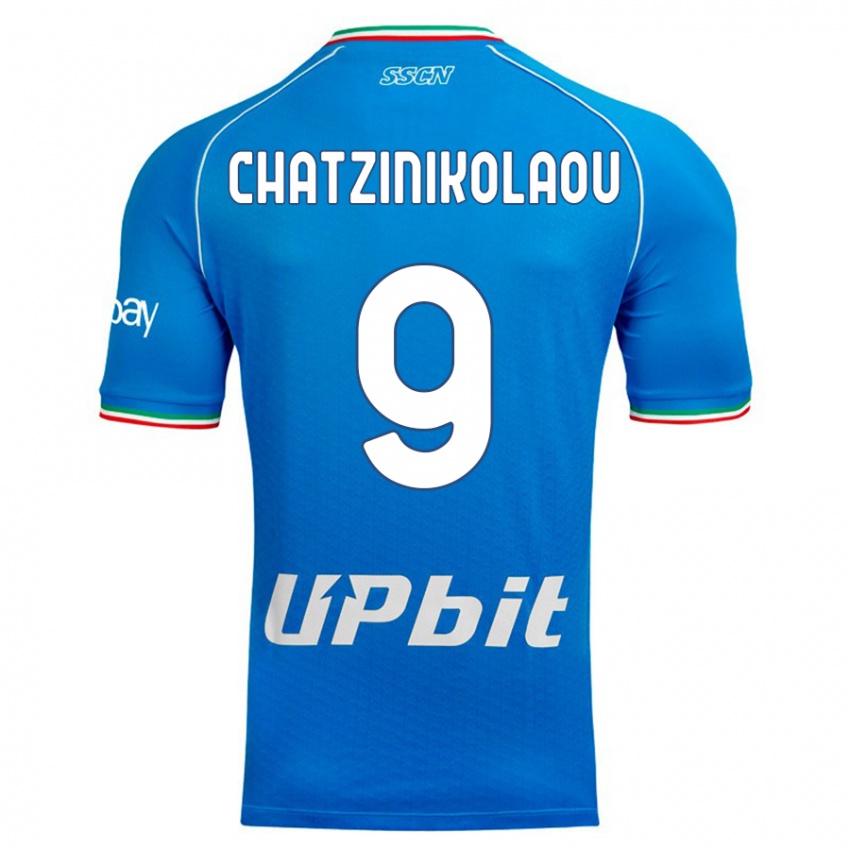 Homme Maillot Despoina Chatzinikolaou #9 Bleu Ciel Tenues Domicile 2023/24 T-Shirt Suisse
