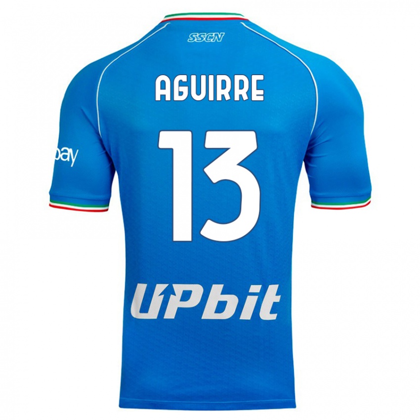 Homme Maillot Yolanda Aguirre #13 Bleu Ciel Tenues Domicile 2023/24 T-Shirt Suisse