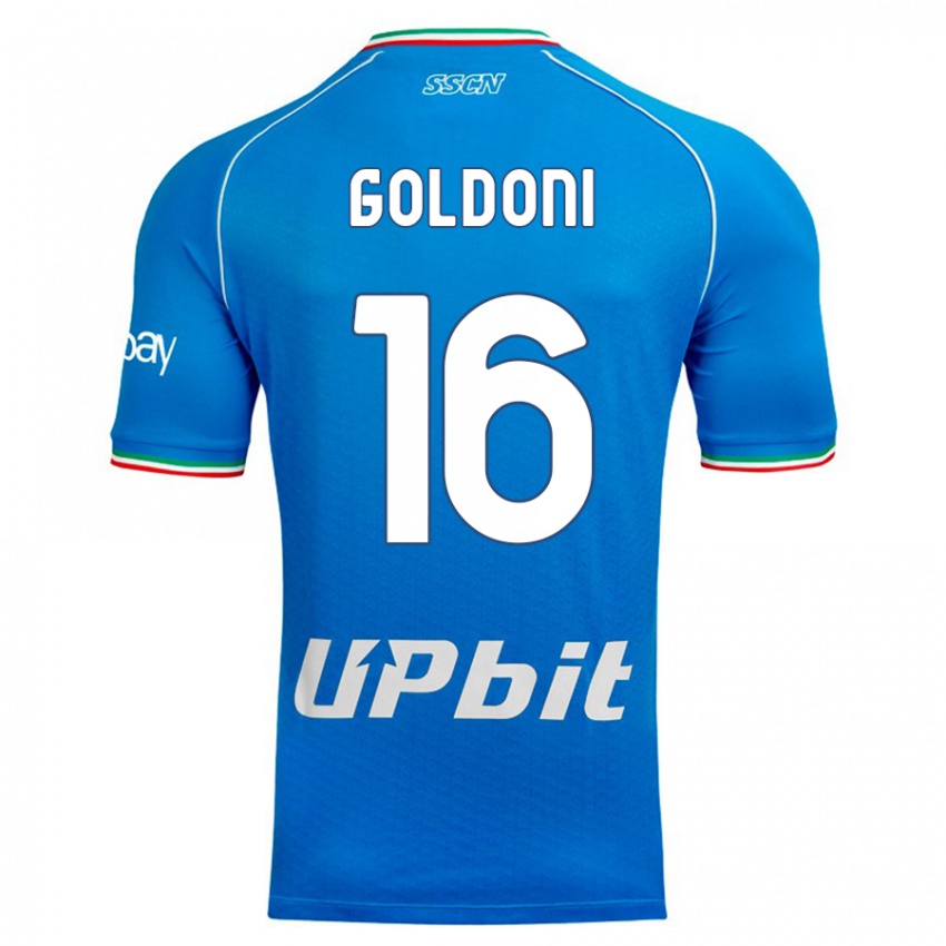 Homme Maillot Eleonora Goldoni #16 Bleu Ciel Tenues Domicile 2023/24 T-Shirt Suisse