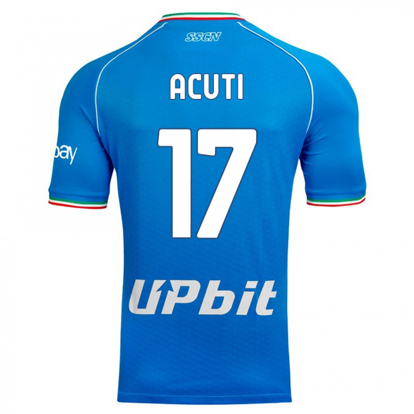 Homme Maillot Arianna Acuti #17 Bleu Ciel Tenues Domicile 2023/24 T-Shirt Suisse