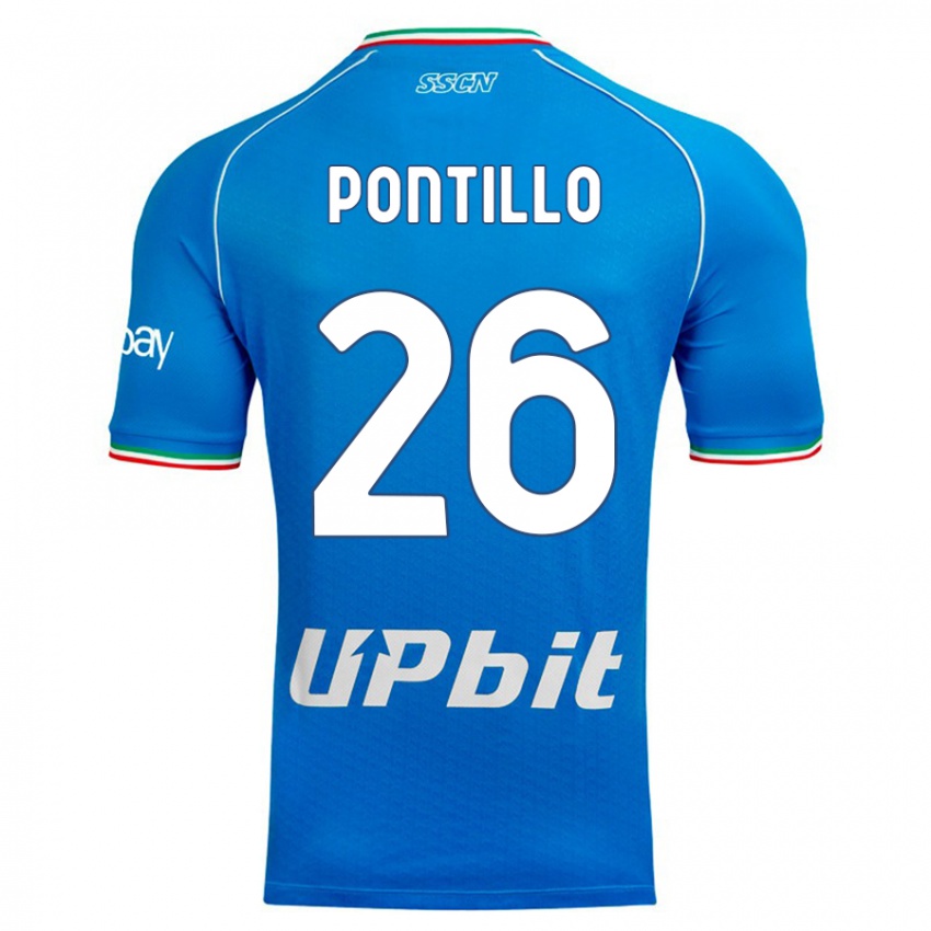 Homme Maillot Pasquale Pontillo #26 Bleu Ciel Tenues Domicile 2023/24 T-Shirt Suisse