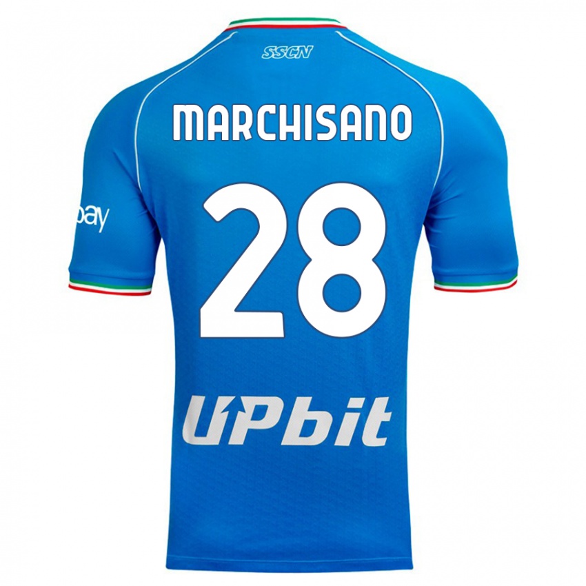 Homme Maillot Matteo Marchisano #28 Bleu Ciel Tenues Domicile 2023/24 T-Shirt Suisse