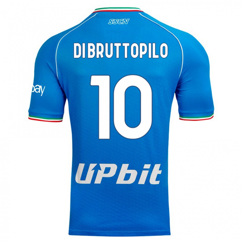 Homme Maillot Giuseppe Ambrosino Di Bruttopilo #10 Bleu Ciel Tenues Domicile 2023/24 T-Shirt Suisse