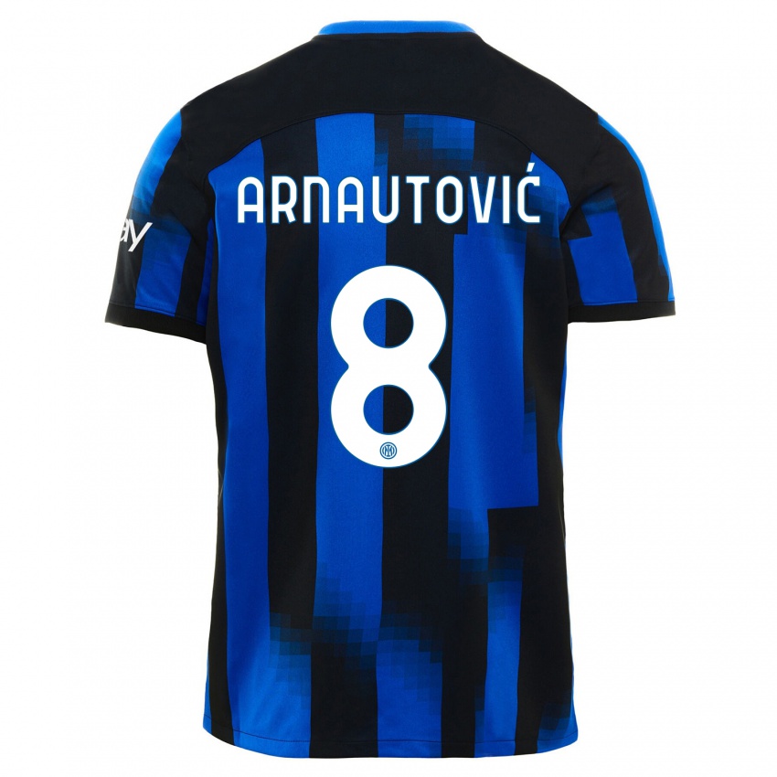 Homme Maillot Marko Arnautovic #8 Noir Bleu Tenues Domicile 2023/24 T-Shirt Suisse