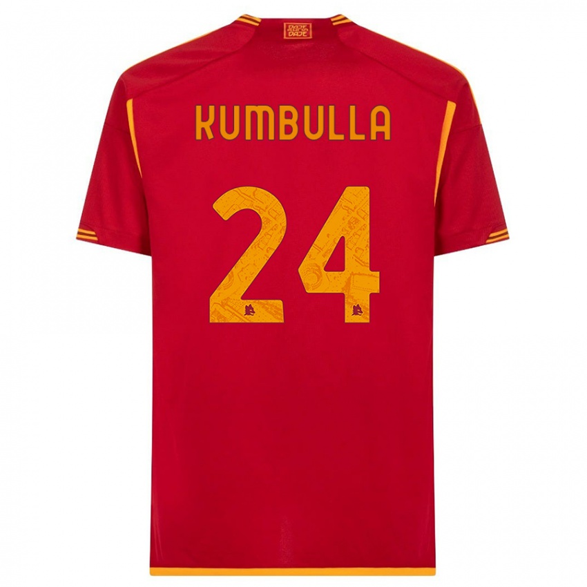 Homme Maillot Marash Kumbulla #24 Rouge Tenues Domicile 2023/24 T-Shirt Suisse