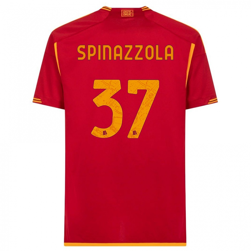 Homme Maillot Leonardo Spinazzola #37 Rouge Tenues Domicile 2023/24 T-Shirt Suisse