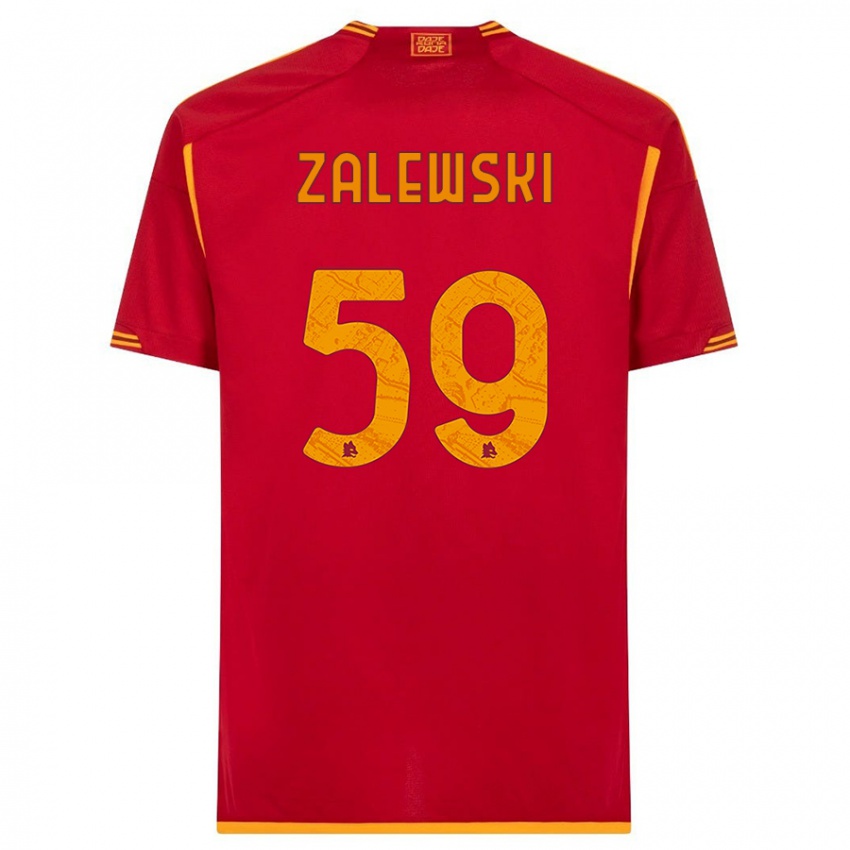 Homme Maillot Nicola Zalewski #59 Rouge Tenues Domicile 2023/24 T-Shirt Suisse