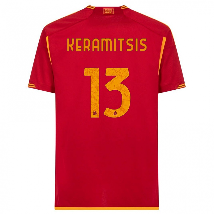 Homme Maillot Dimitrios Keramitsis #13 Rouge Tenues Domicile 2023/24 T-Shirt Suisse
