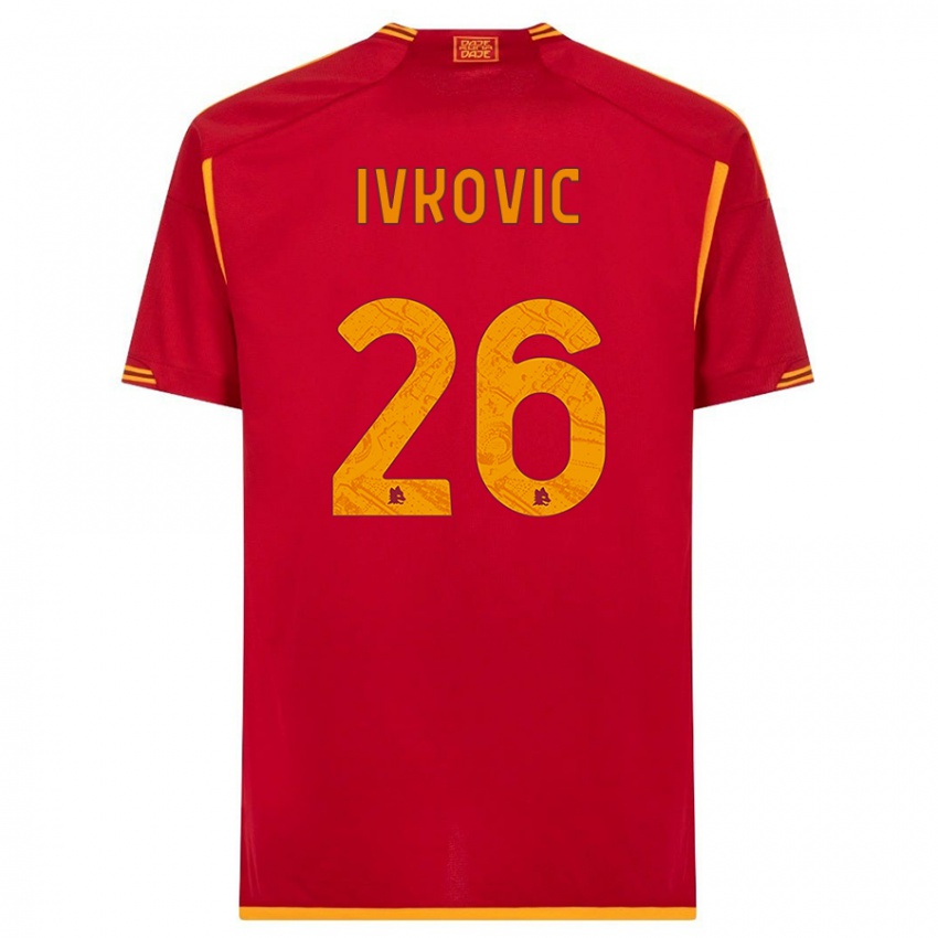 Homme Maillot Mate Ivkovic #26 Rouge Tenues Domicile 2023/24 T-Shirt Suisse