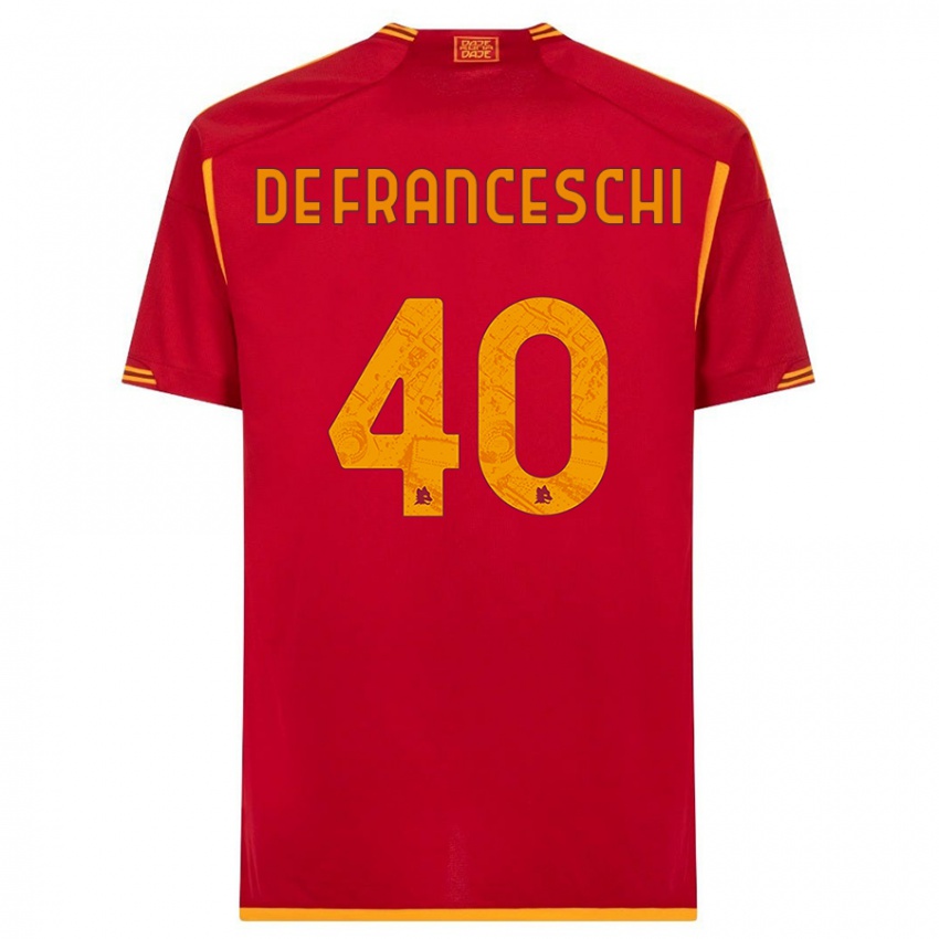 Herren Leonardo De Franceschi #40 Rot Heimtrikot Trikot 2023/24 T-Shirt Schweiz