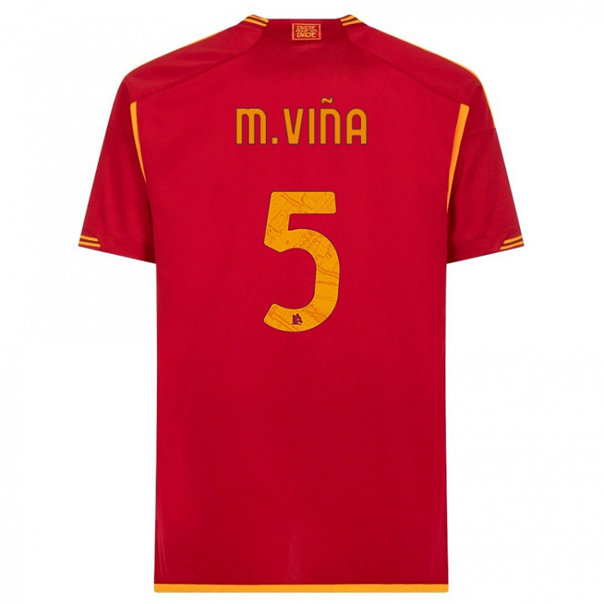 Homme Maillot Matias Vina #5 Rouge Tenues Domicile 2023/24 T-Shirt Suisse
