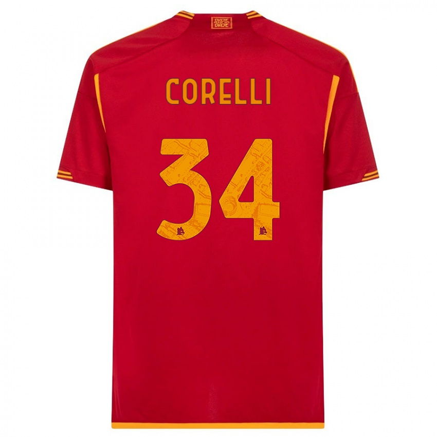 Homme Maillot Alice Corelli #34 Rouge Tenues Domicile 2023/24 T-Shirt Suisse