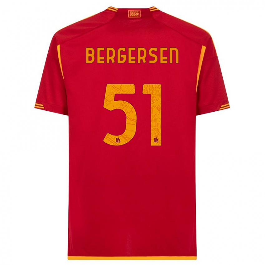 Homme Maillot Mina Bergersen #51 Rouge Tenues Domicile 2023/24 T-Shirt Suisse