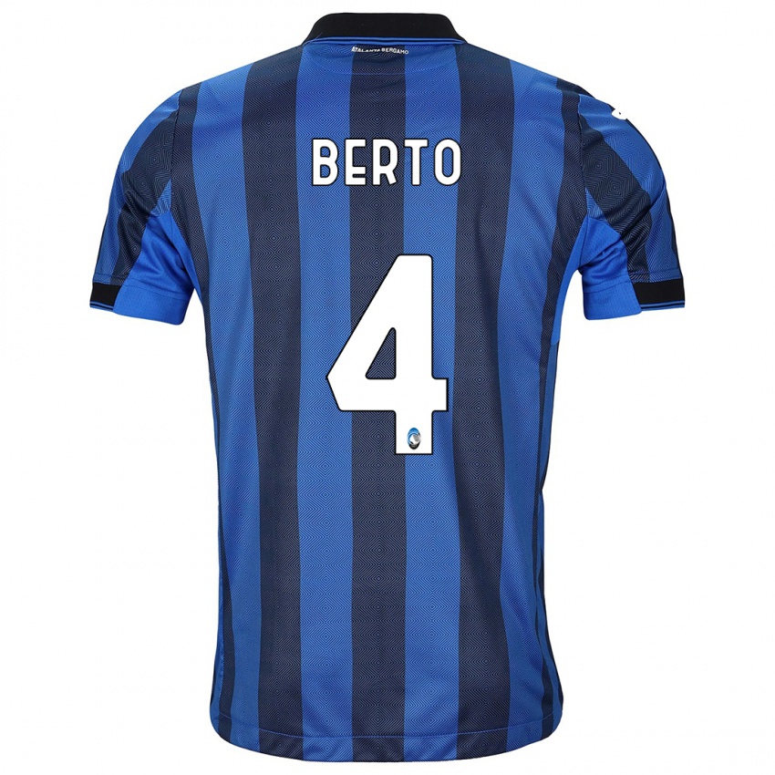 Herren Gabriele Berto #4 Schwarz Blau Heimtrikot Trikot 2023/24 T-Shirt Schweiz