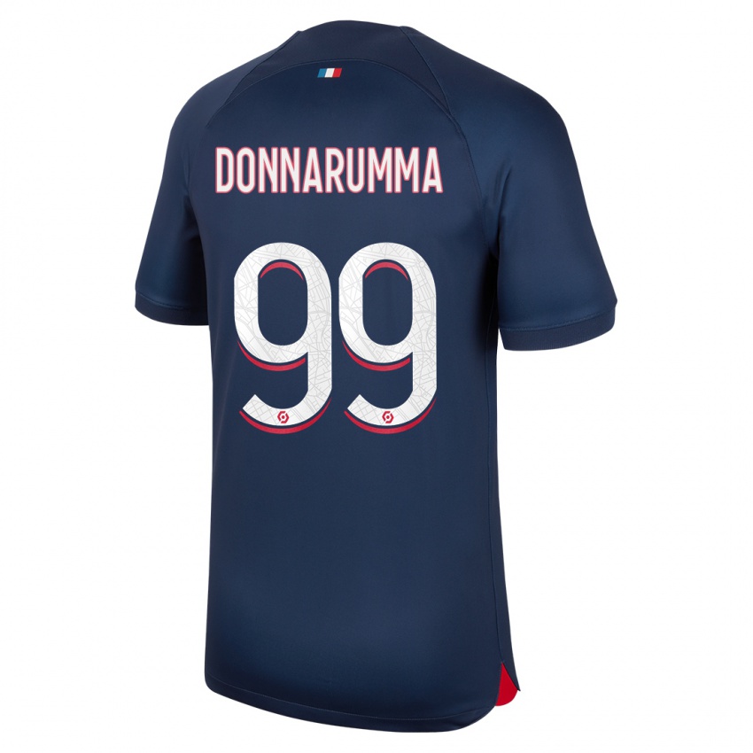 Homme Maillot Gianluigi Donnarumma #99 Bleu Rouge Tenues Domicile 2023/24 T-Shirt Suisse