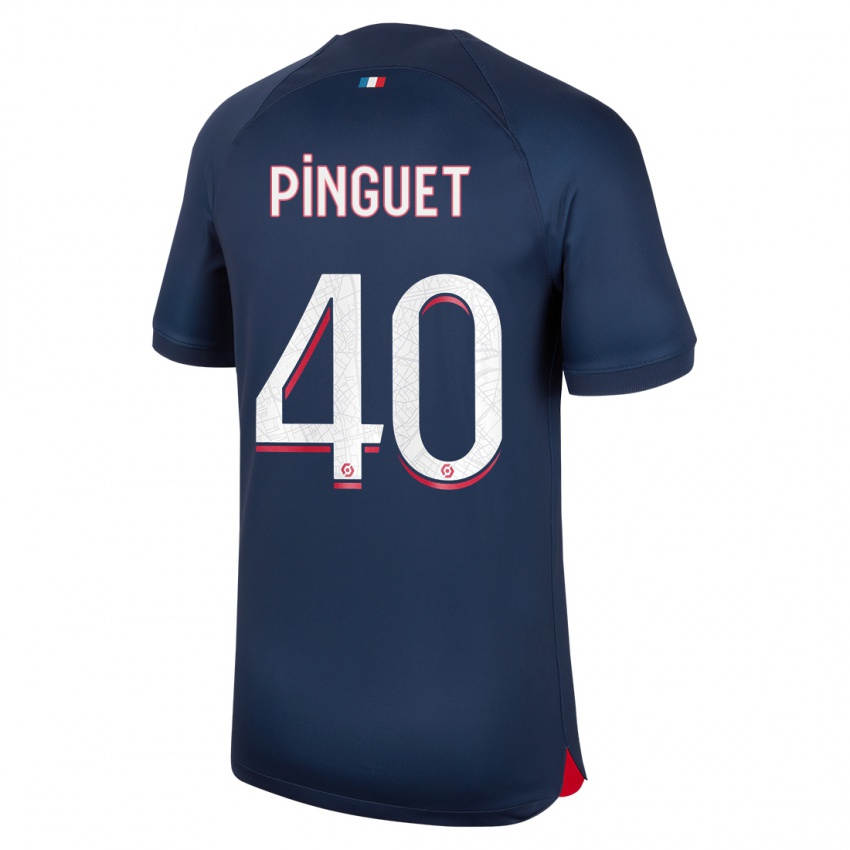 Homme Maillot Alice Pinguet #40 Bleu Rouge Tenues Domicile 2023/24 T-Shirt Suisse