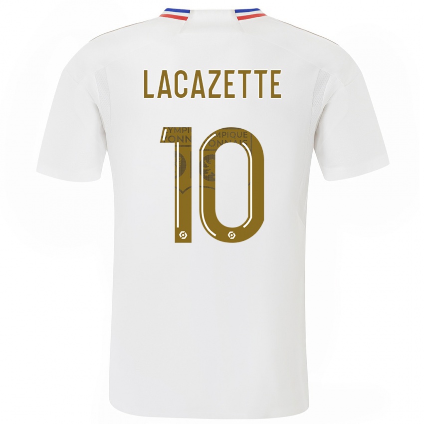 Homme Maillot Alexandre Lacazette #10 Blanc Tenues Domicile 2023/24 T-Shirt Suisse