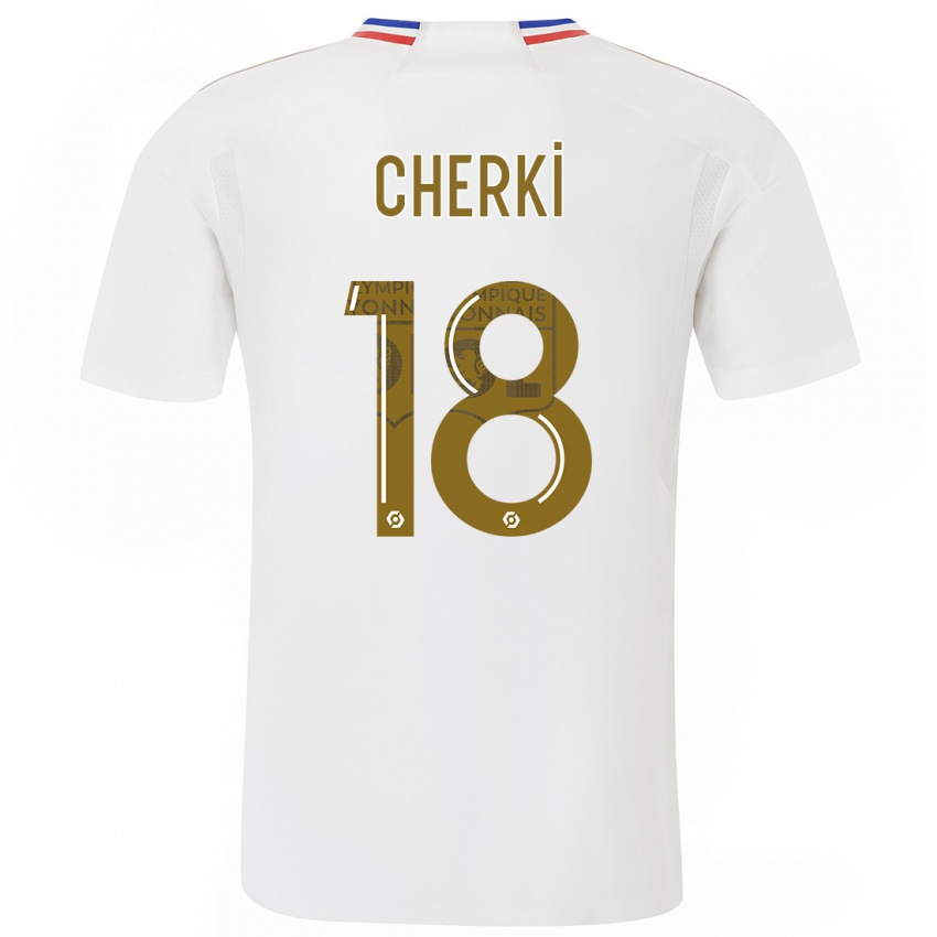 Homme Maillot Rayan Cherki #18 Blanc Tenues Domicile 2023/24 T-Shirt Suisse
