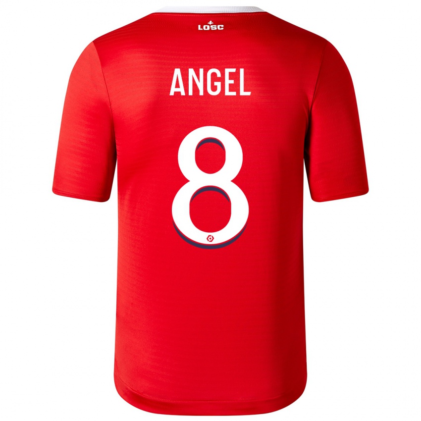 Homme Maillot Angel Gomes #8 Rouge Tenues Domicile 2023/24 T-Shirt Suisse