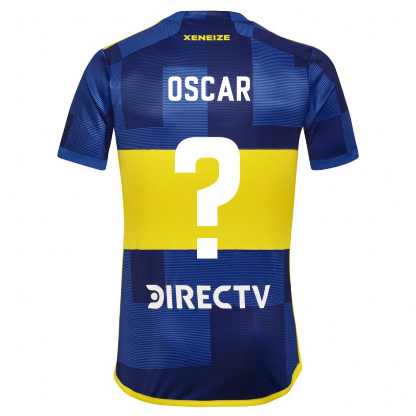 Homme Maillot Oscar Romero #0 Bleu Foncé Jaune Tenues Domicile 2023/24 T-Shirt Suisse