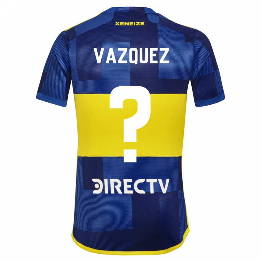 Homme Maillot Luis Vazquez #0 Bleu Foncé Jaune Tenues Domicile 2023/24 T-Shirt Suisse
