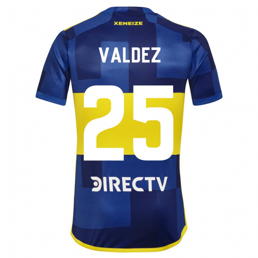 Homme Maillot Bruno Valdez #25 Bleu Foncé Jaune Tenues Domicile 2023/24 T-Shirt Suisse