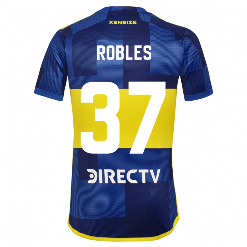 Homme Maillot Sebastian Diaz Robles #37 Bleu Foncé Jaune Tenues Domicile 2023/24 T-Shirt Suisse